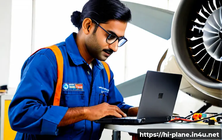 항공정비사가 추천하는 온라인 강의 - Photorealistic Indian aircraft maintenance technician in a clean aviation workshop, wearing neat cov...