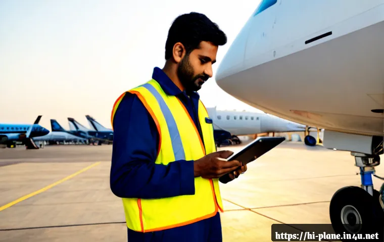 Home 17 항공정비사로 성공한 사례 - Photorealistic success-story scene of an experienced Indian aircraft maintenance engineer in clean n...